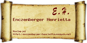 Enczenberger Henrietta névjegykártya